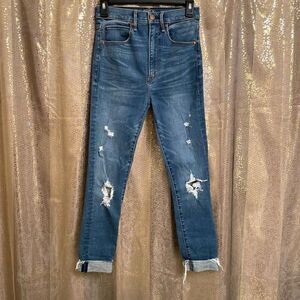 Abercrombie & Fitch Ultra High Rise Super Skinny Distressed Jeans 2/26 Short